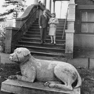 Altenheim Senior Living - The stone dog sculpture from our old building now stands at our newly remodeled facility in Strongsville, OH