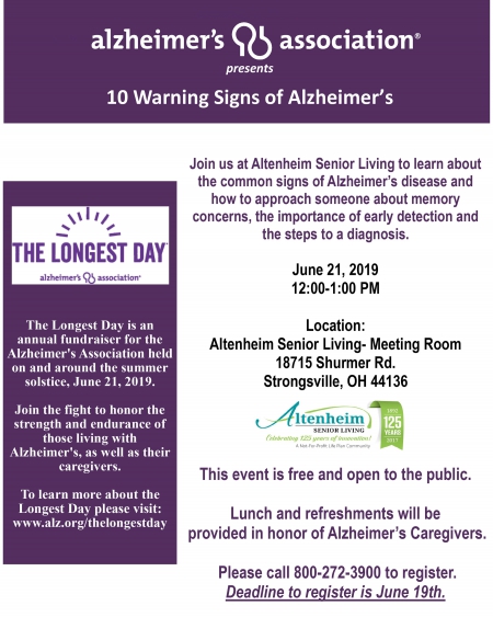 10 Warning Signs of Alzheimer’s | Altenheim